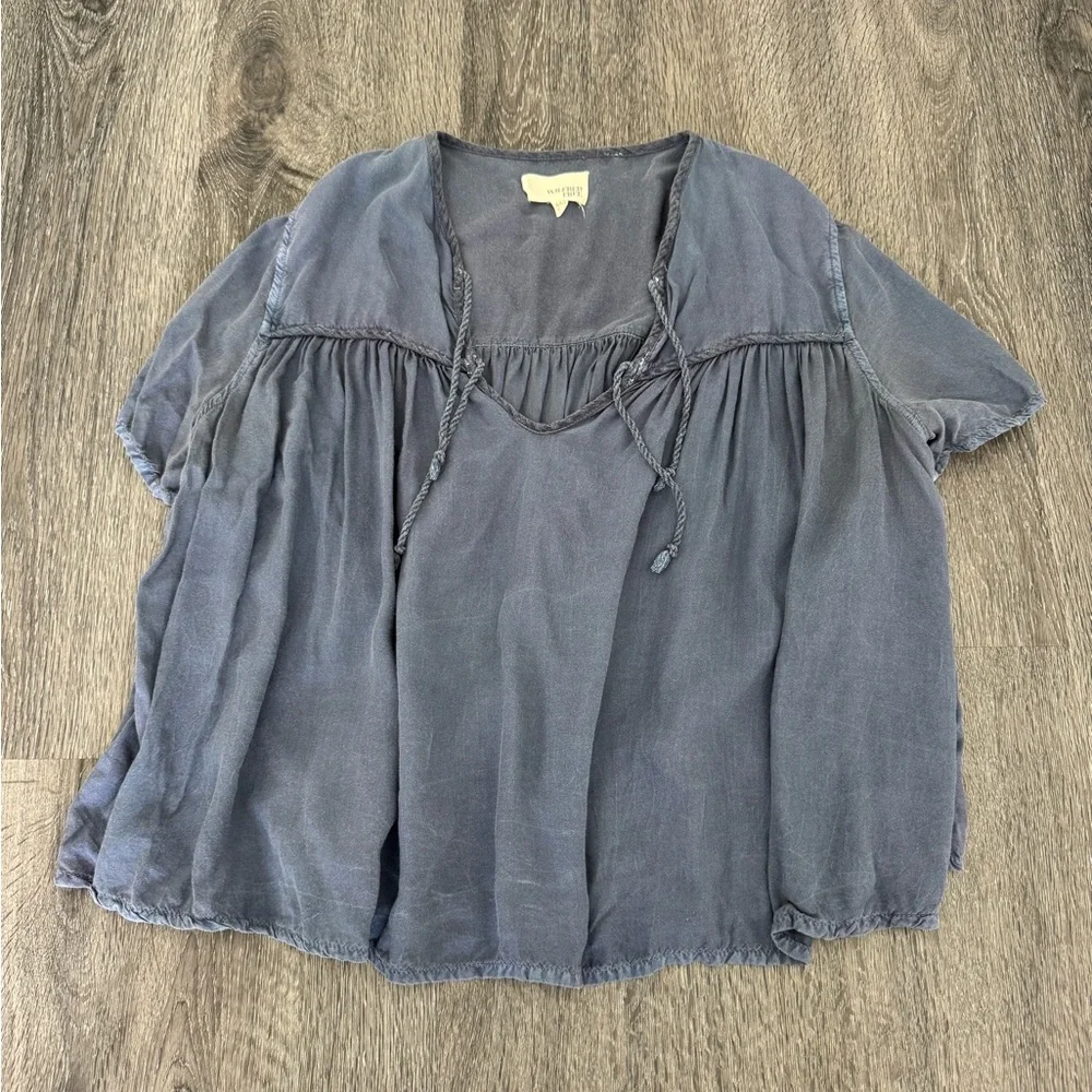 Wilfred Free Blue Peasant Top - Picture 1 of 5